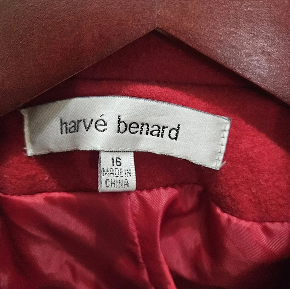 Harve Benard Red Wool Coat Plus Size 16 - Picture 3 of 5